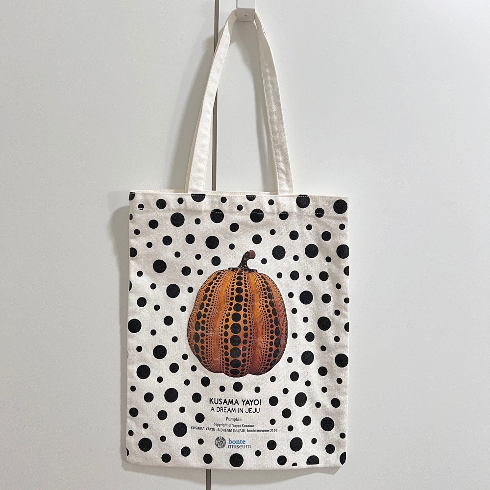 Yayoi Kusama Canvas Tote Bag White